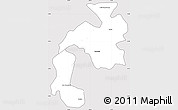 Silver Style Simple Map of Mantena, cropped outside