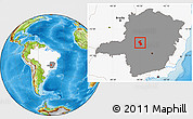 Physical Location Map of Morada Nova Mina, highlighted country, highlighted parent region