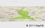 Physical Panoramic Map of Nanuque, shaded relief outside