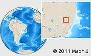 Shaded Relief Location Map of Nova Modica