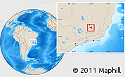 Shaded Relief Location Map of Ouro Preto
