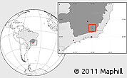 Blank Location Map of Tocantins, highlighted country, highlighted parent region