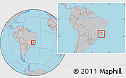 Gray Location Map of Tocantins, within the entire country