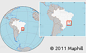 Gray Location Map of Tocantins, highlighted country, within the entire country