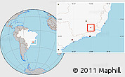 Gray Location Map of Tocantins, highlighted country