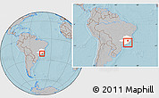 Gray Location Map of Tocantins, highlighted parent region, within the entire country, hill shading