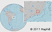 Gray Location Map of Tocantins, hill shading