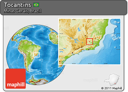 Physical Location Map of Tocantins