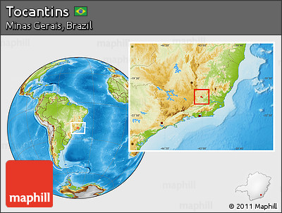 Physical Location Map of Tocantins