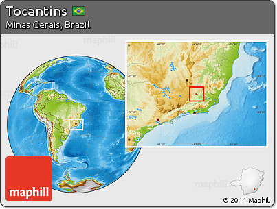 Physical Location Map of Tocantins