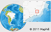 Physical Location Map of Tocantins, highlighted country