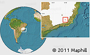 Satellite Location Map of Tocantins, highlighted parent region