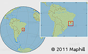 Savanna Style Location Map of Tocantins, within the entire country