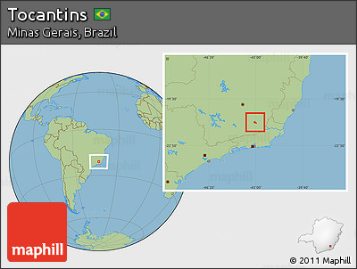 Savanna Style Location Map of Tocantins