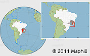 Savanna Style Location Map of Tocantins, highlighted country, highlighted parent region, within the entire country