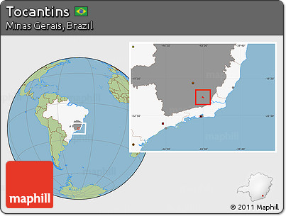 Savanna Style Location Map of Tocantins, highlighted country, highlighted parent region