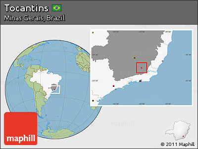 Savanna Style Location Map of Tocantins, highlighted country, highlighted parent region