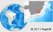 Shaded Relief Location Map of Tocantins, highlighted country, highlighted parent region