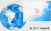 Shaded Relief Location Map of Tocantins, highlighted country