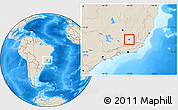 Shaded Relief Location Map of Tocantins