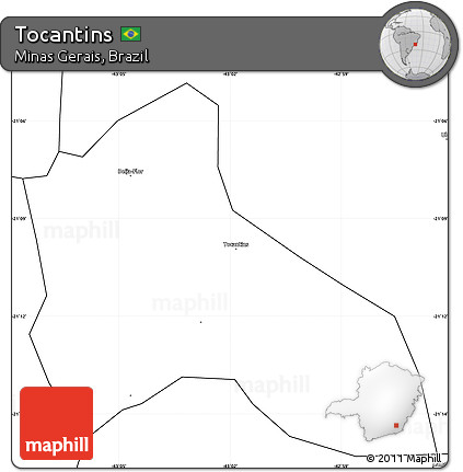 Blank Simple Map of Tocantins