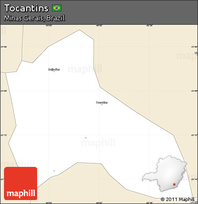 Classic Style Simple Map of Tocantins
