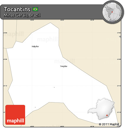 Classic Style Simple Map of Tocantins