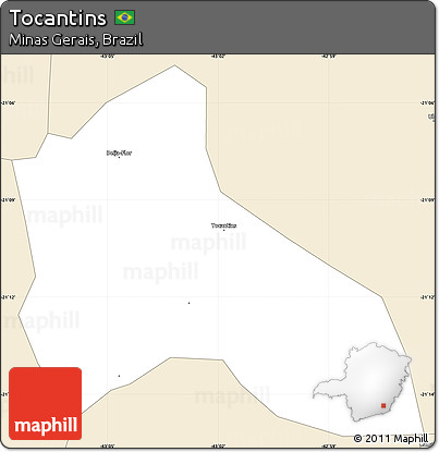 Classic Style Simple Map of Tocantins