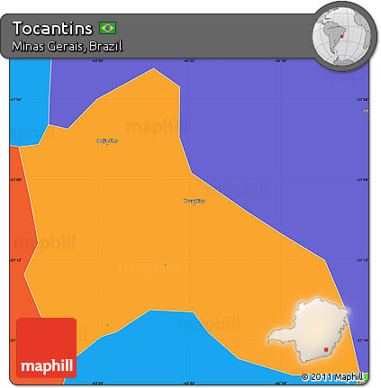 Political Simple Map of Tocantins