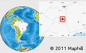 Physical Location Map of Uberlandia, highlighted country