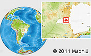 Physical Location Map of Uberlandia, highlighted parent region
