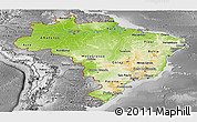 Physical Panoramic Map of Brazil, desaturated