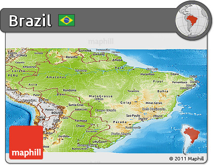 Physical Panoramic Map of Brazil