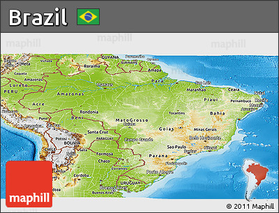 Physical Panoramic Map of Brazil