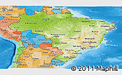Physical Panoramic Map of Brazil, political shades outside