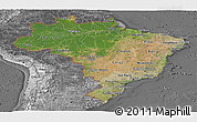 Satellite Panoramic Map of Brazil, desaturated