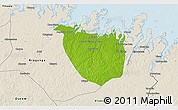 Physical 3D Map of Augusto Correa, shaded relief outside