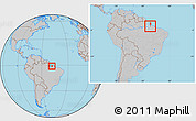 Gray Location Map of Belem, within the entire country