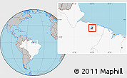 Gray Location Map of Belem, highlighted country