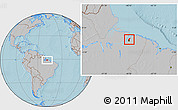 Gray Location Map of Belem, hill shading