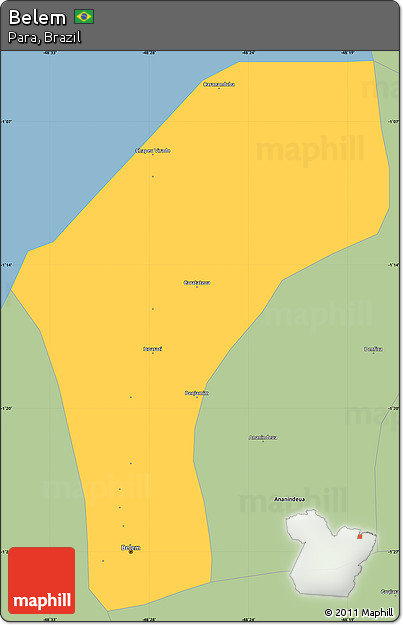 Savanna Style Simple Map of Belem