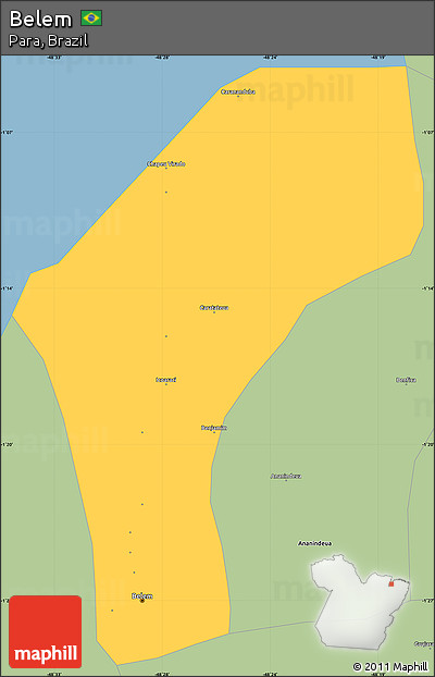 Savanna Style Simple Map of Belem