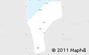 Silver Style Simple Map of Belem, single color outside