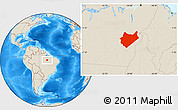 Shaded Relief Location Map of Maraba