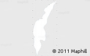 Silver Style Simple Map of Moju, single color outside