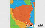 Political 3D Map of Oriximina