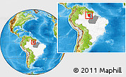 Physical Location Map of Oriximina, highlighted country, highlighted parent region, within the entire country