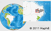 Physical Location Map of Santana Dos G., highlighted country, highlighted parent region