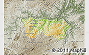 Physical Map of Adrianopolis, semi-desaturated
