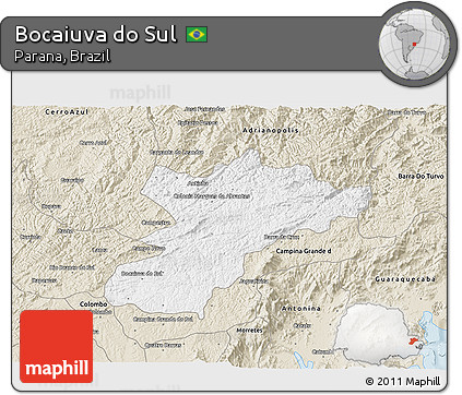 Classic Style 3D Map of Bocaiuva Do Sul